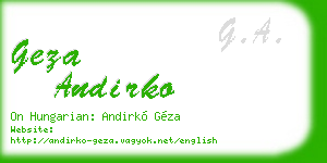 geza andirko business card