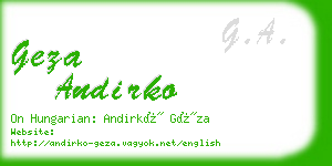 geza andirko business card